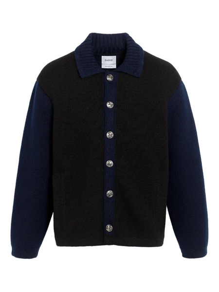  Barrie Colour-block Button Cardigan - Black 