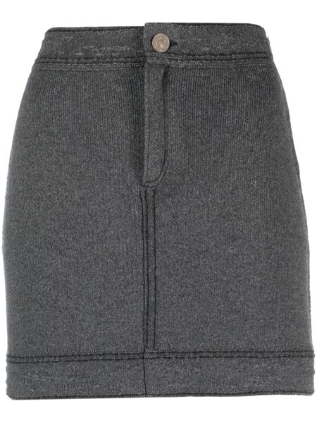  Barrie Contrast-stitch Mini Skirt - Grey 