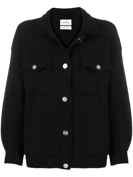  Barrie Contrast-stitching Denim-effect Jacket - Black 