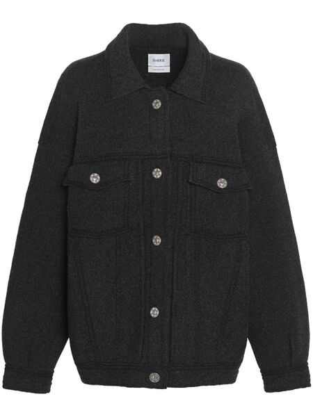  Barrie Contrast-stitching Denim-effect Jacket - Black 