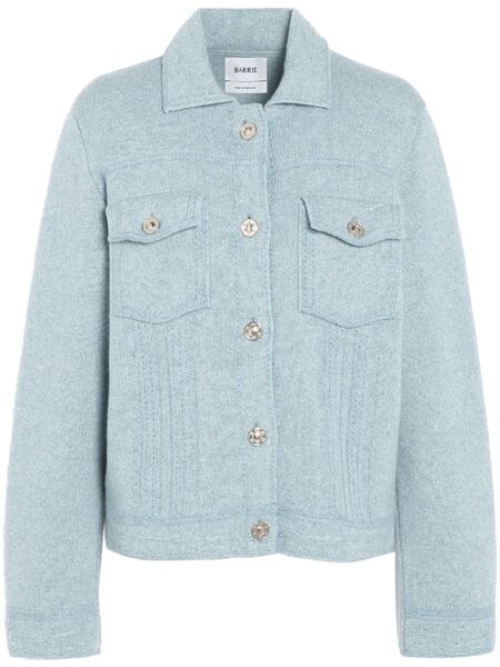  Barrie Contrast-stitching Denim-effect Jacket - Blue 