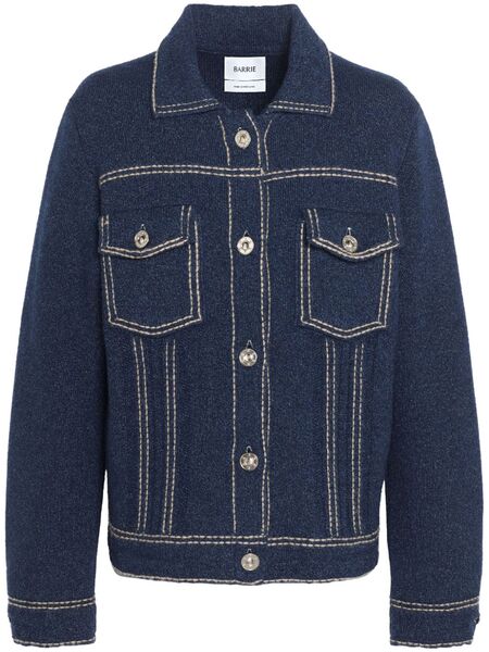  Barrie Contrast-stitching Denim-effect Jacket - Blue 