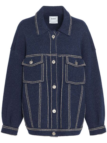  Barrie Contrast-stitching Denim-effect Jacket - Blue 