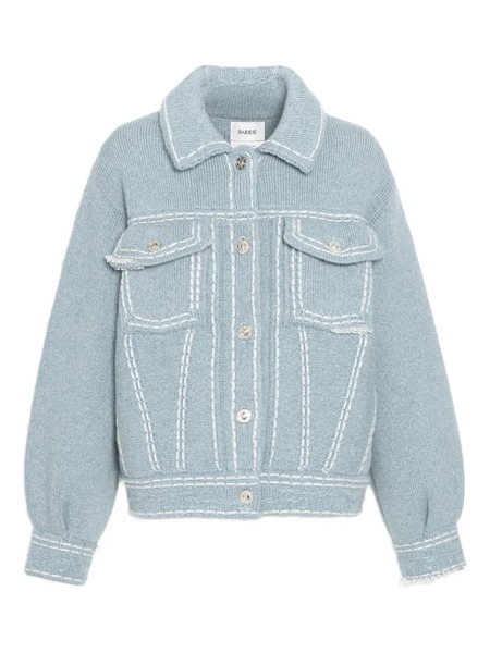  Barrie Contrast-stitching Jacket - Blue 