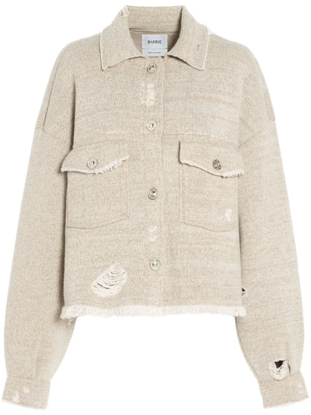  Barrie Denim Fringed Jacket - Neutrals 