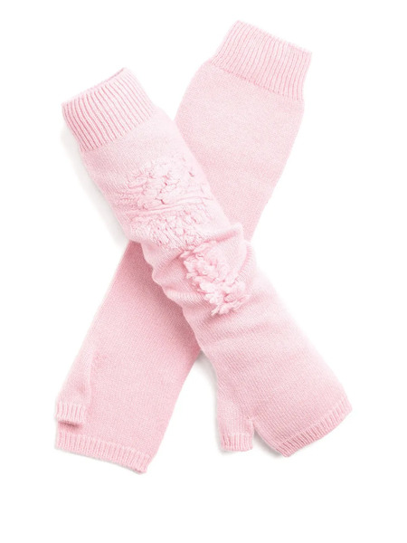  Barrie Embossed-detail Gloves - Pink 