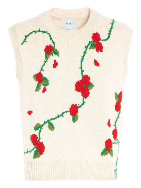  Barrie Floral-jacquard Sleeveless Sweater - Neutrals 