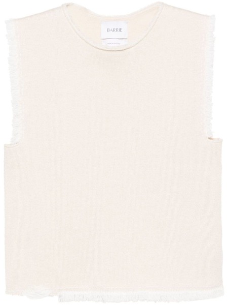  Barrie Frayed-detailing Knitted Top - Neutrals 