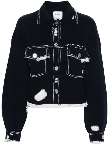  Barrie Fringed Denim Jacket - Blue 