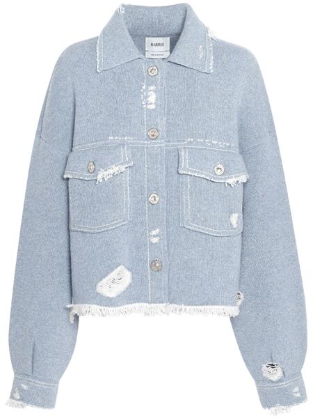  Barrie Fringed Denim Jacket - Blue 