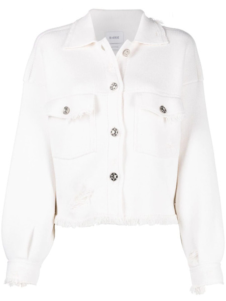  Barrie Fringed Denim Jacket - White 