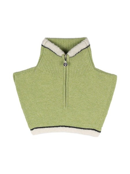  Barrie Knitted Zip-up Scarf - Green 
