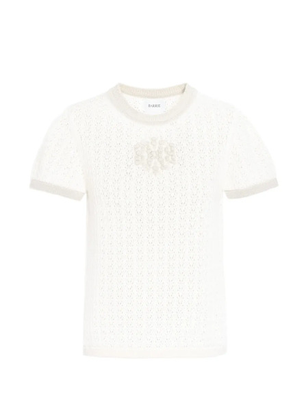  Barrie Logo-appliqué Knitted Top - Neutrals 