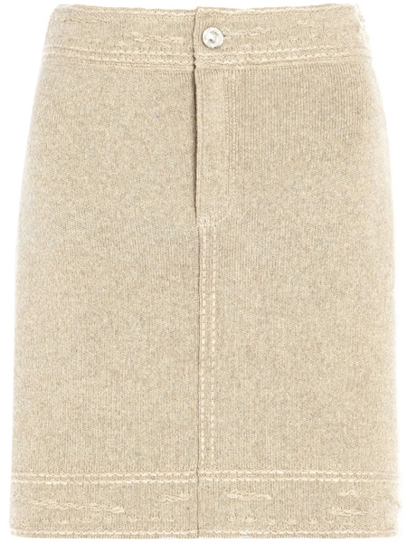  Barrie Patchwork Denim Skirt - Neutrals 