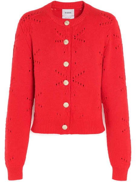 Barrie Pointelle-motif Cardigan - Red 