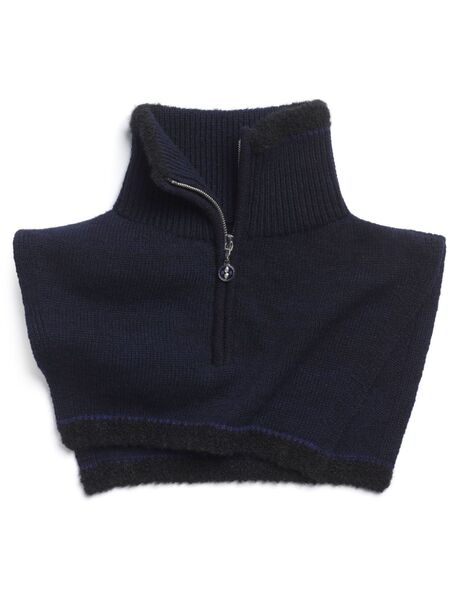  Barrie Shearling Zip-up Collar-scarf - Blue 