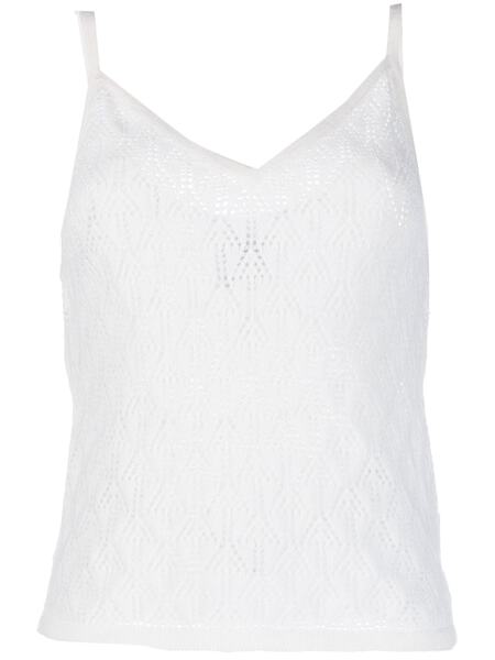  Barrie Spaghetti-strap Cashmere Top - Neutrals 