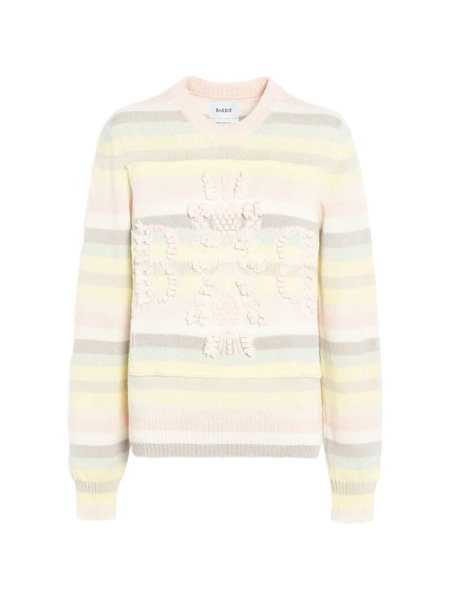  Barrie Striped Round-neck Jumper - Neutrals 