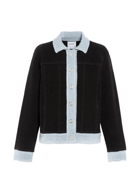  Barrie Suede-effect Denim Jacket - Black 