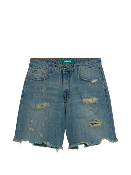  Barrow Frayed-hem Shorts - Blue 