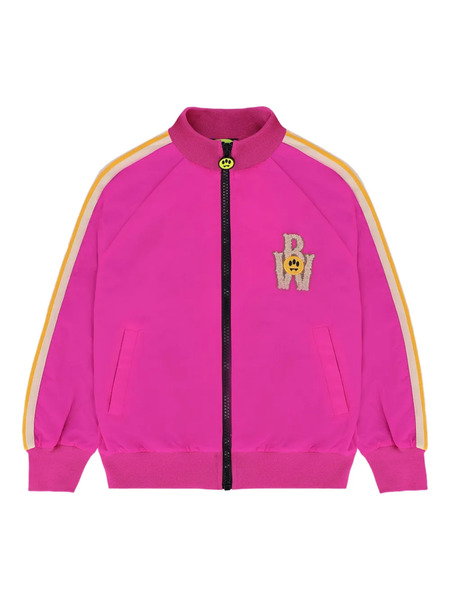  Barrow Kids Striped-panel Bomber Jacket - Pink 