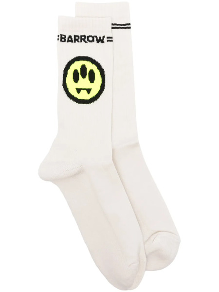  Barrow Logo-jacquard Socks - White 