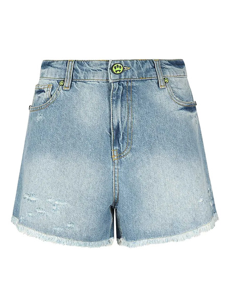  Barrow Logo-print Denim Shorts - Blue 
