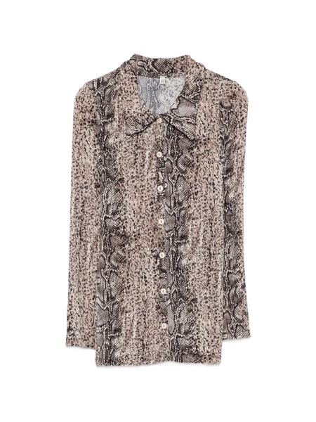  Baserange Cosme Snakes-pattern Shirt - Neutrals 