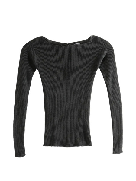  Baserange Ribbed Buttoned Sweater - Black 