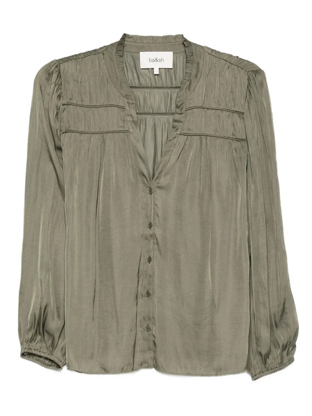  Ba&sh Cess Pleated Button-up Blouse - Green 