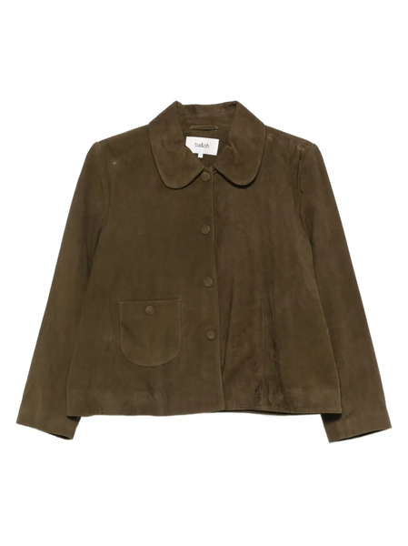  Ba&sh Classic-collar Leather Jacket - Green 