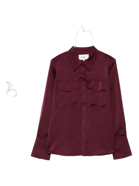  Ba&sh Double-pocket Satin Shirt - Purple 