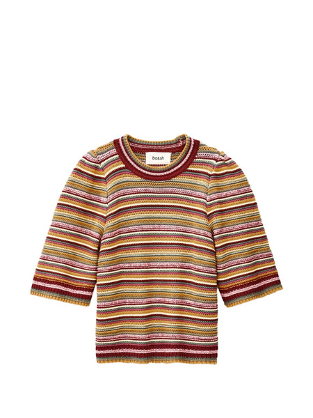  Ba&sh Farfaela Striped Knitted T-shirt - Red 