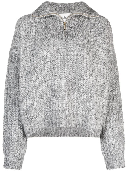  Ba&sh High-neck Knitted Jumper - Grey 