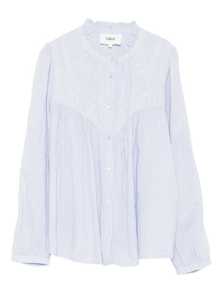 Ba&sh Jaky Embroidered Ruffled Blouse - Blue 