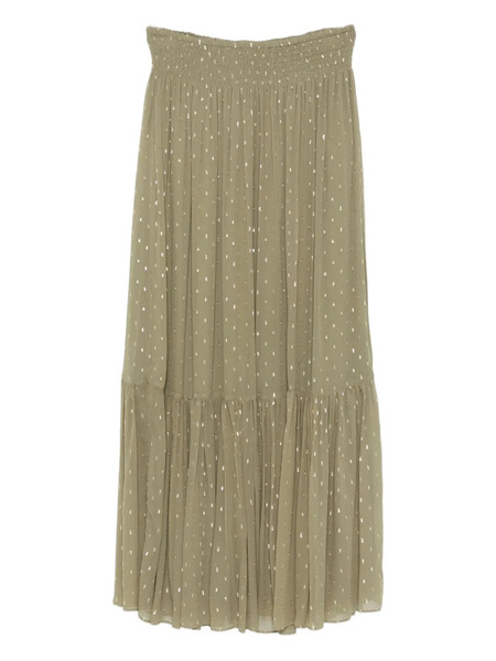  Ba&sh Metallic-dot Ruffled Skirt - Green 