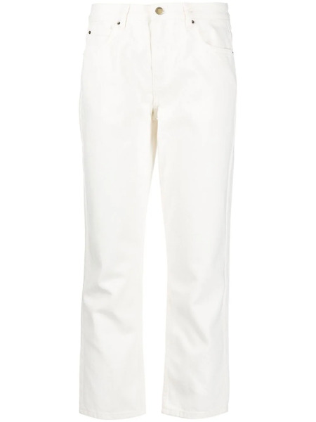  Ba&sh Mid-rise Cropped Jeans - White 