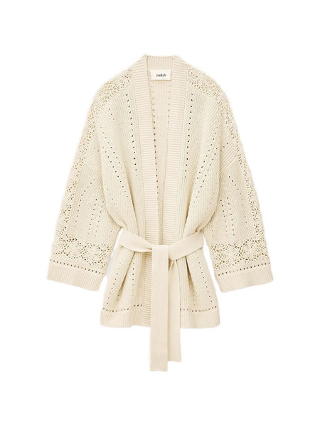  Ba&sh Perine Crochet Belted Cardigan - Neutrals 