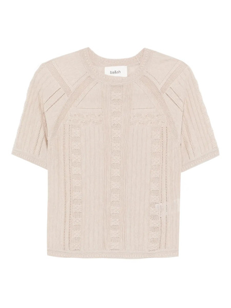  Ba&sh Philo Eyelet-knit Top - Neutrals 