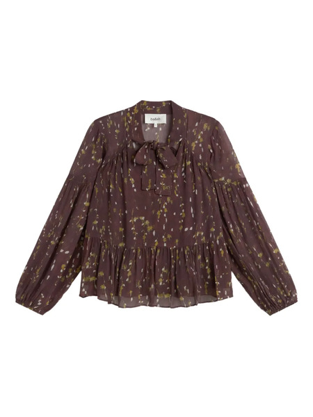  Ba&sh Pussy Bow-collar Tiered Blouse - Brown 