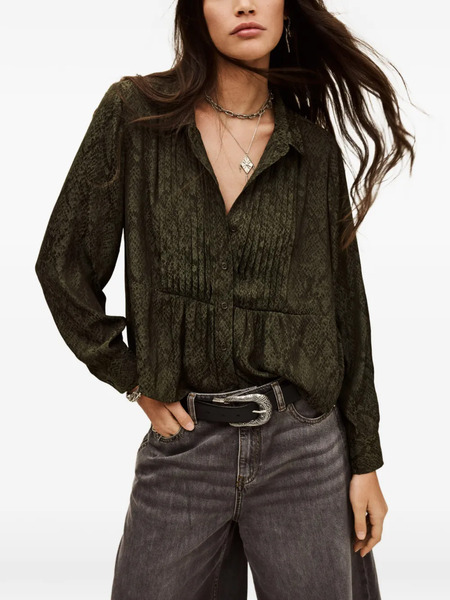  Ba&sh Riata Animal-pattern Shirt - Green 