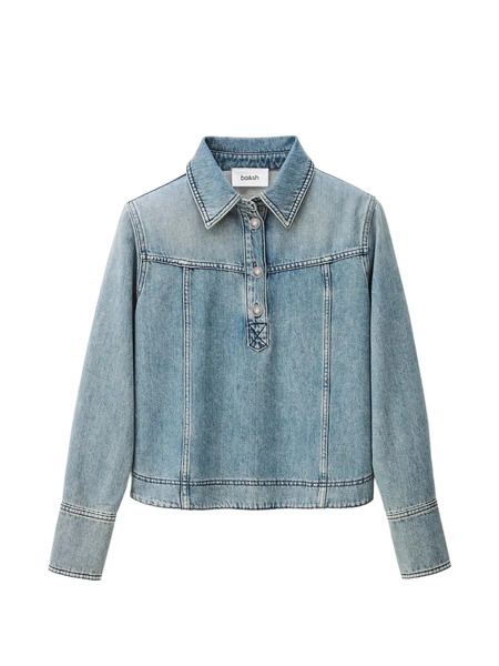  Ba&sh Tavy Buttoned Polo Top - Blue 