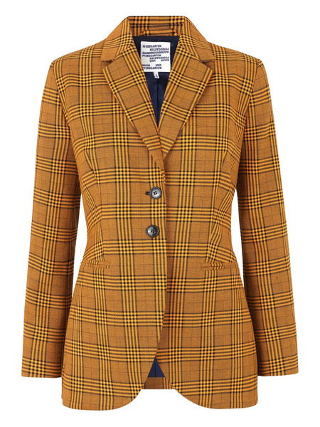  Baum Und Pferdgarten Bryony Checked Single-breasted Blazer - Orange 