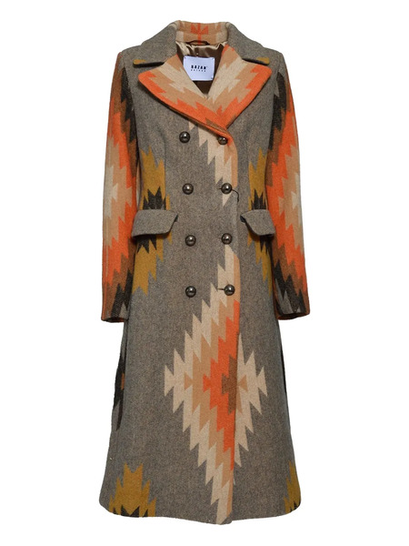  Bazar Deluxe Intarsia-pattern Virgin-wool Coat - Brown 