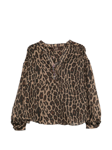  Bazar Deluxe V-neck Leopard-print Blouse - Neutrals 