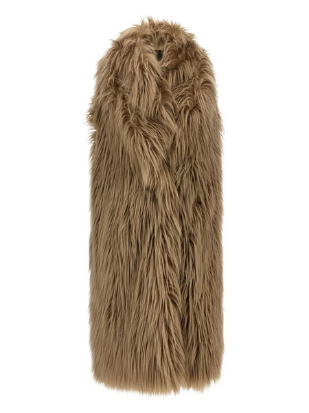  B&b Couture Long-haired Sleeveless Vest - Neutrals 