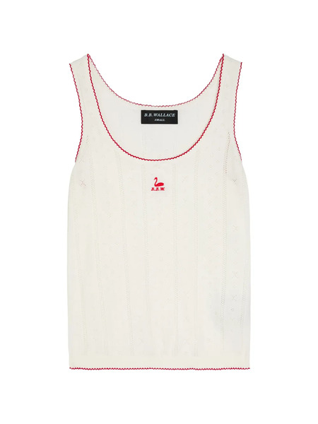  B.b. Walace Embroidered-logo Tank Top - Neutrals 