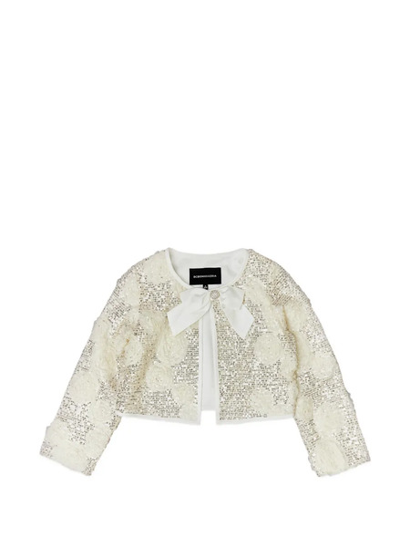  Bcbg Kids Floral Bow Jacket - Silver 
