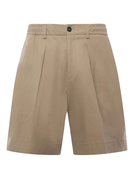  Be Able Pleated Cotton Shorts - Neutrals 