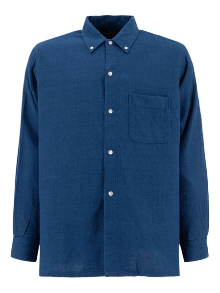  Beams Plus Button-fastening Pocket Shirt - Blue 